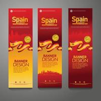 Spain Happy independence day Confetti Celebration Background Vertical Banner set vector