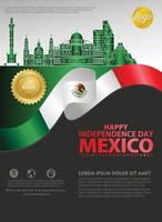 plantilla de fondo del feliz día de la independencia de méxico para un folleto de póster y un folleto para un evento de publicaciones vector