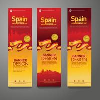 Spain Happy independence day Confetti Celebration Background Vertical Banner set vector