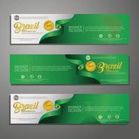 Set banner design template Independence Day Brazil modern background vector