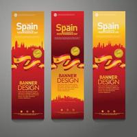 Spain Happy independence day Confetti Celebration Background Vertical Banner set vector