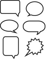 blank empty speech bubbles. flat style. comic speech bubbles icon. stickers of speech bubbles sign. vector