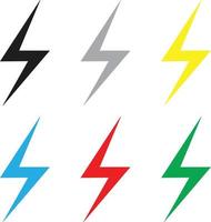icono de rayo. símbolo de energía eléctrica. signo de destello. vector