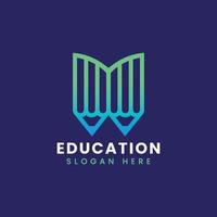 Abstract modern educational logo design, Colorful gradient education logo design vector