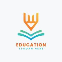 diseño de logotipo educativo moderno abstracto, diseño de logotipo educativo degradado colorido vector