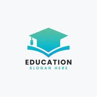 Abstract modern educational logo design, Colorful gradient education logo design vector
