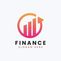 Creative growth data finance modern accounting logo design vector