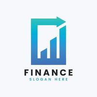 Creative growth data finance modern accounting logo design vector