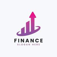 Creative growth data finance modern accounting logo design vector