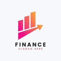 Creative growth data finance modern accounting logo design vector