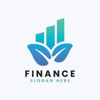 Creative growth data finance modern accounting logo design vector