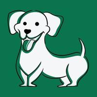 linda mascota perro dachshund olfateando ilustración en estilo minimalista. vector