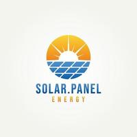 logotipo minimalista simple de energía de panel solar vector