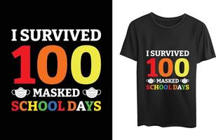 I survived 100 masked school days vector