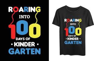 Roaring into 100 days of kinder garten vector