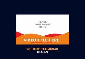 Editable youtube thumbnail design in red and orange color theme vector