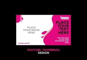 Editable youtube thumbnail design in pink color theme vector