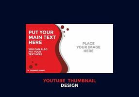 Editable youtube thumbnail design in red color theme vector