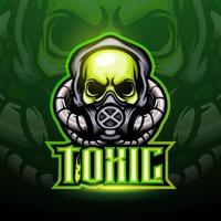 Toxic skull mascot esport logo design vector