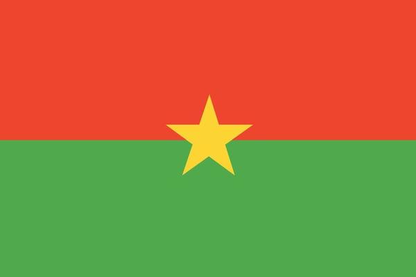Burkina Faso flag. Official colors and proportions. National Burkina Faso flag.