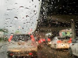 Traffic in rainy day photo
