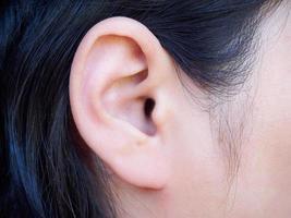 Human ear closeup photo