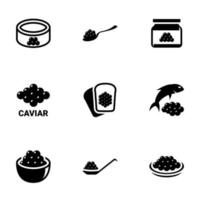 iconos para caviar temático, vector, icono, conjunto. Fondo blanco vector