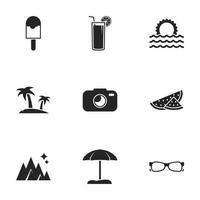 Icons for theme Summer. White background vector