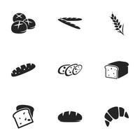 Icons for theme Bread. White background vector