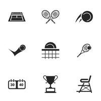 Icons for theme tennis, vector, icon, set. White background vector