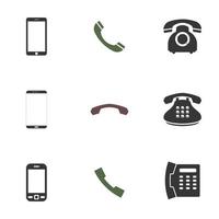 iconos de teléfono sobre un fondo blanco vector