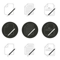 Vector illustration on the theme document and pen