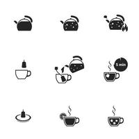 iconos vectoriales, instrucciones para hacer té vector