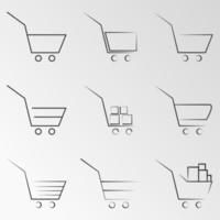 Vector illustration on the theme shopping cart, shopping