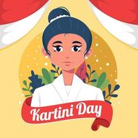 concepto de feliz día de kartini vector