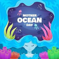 Mother Ocean Day Background vector