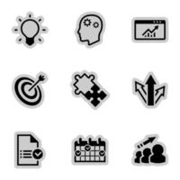 iconos para negocios temáticos, expansión, plan, vector, icono, conjunto. Fondo blanco vector