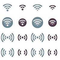 Wireless network icons on white background vector