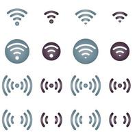 Wireless network icons on white background vector