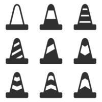 Vector illustration on the theme black traffic cone