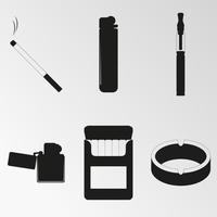 Set of objects on the theme of smoking vector