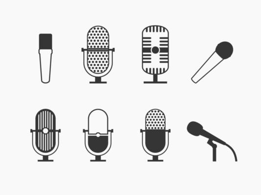 Vector illustration on the theme microphone icons