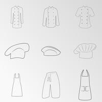 ilustración vectorial sobre el tema uniforme de cocinero vector