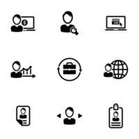 Set of simple icons on a theme Job, vector, design, collection, flat, sign, symbol,element, object, illustration, isolated. White background vector