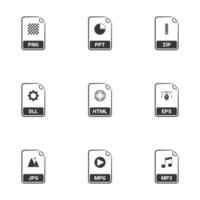 File Types icons.White background vector