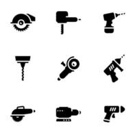 conjunto de iconos simples sobre un tema herramientas de trabajo eléctrico, vector, conjunto. Fondo blanco vector