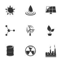 iconos de energía.fondo blanco vector