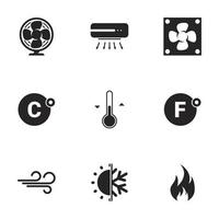 Icons for theme air conditioning. White background vector