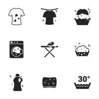 iconos para lavandería temática. Fondo blanco vector