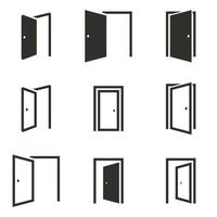 Vector illustration on the theme door icons